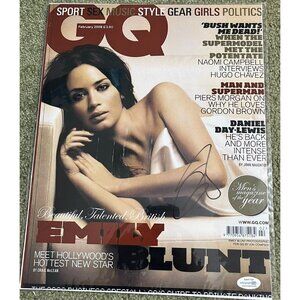 Auto Emily Blunt Signed 14” G Q Cover! ACOA COA A Quiet Place, Mary Poppins Sexy